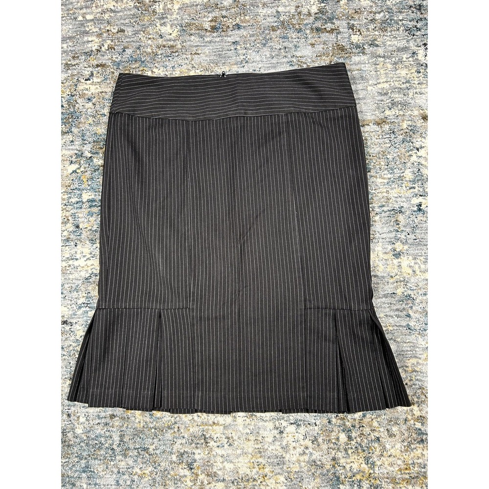 My Michelle Vintage Black Pinstripe Pleated Hem Mini Skirt Y2K Corporate 7